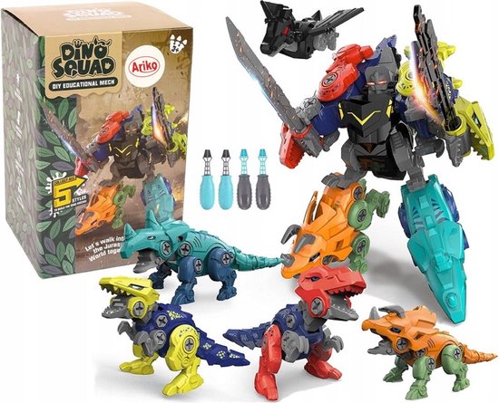 Ariko Dinosaurus Robot Construction Kit - 5 in 1 Zelfbouwen - DIY - Dinosaurus - 5 robots dinosaurussen van Ariko