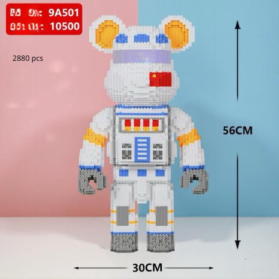 Astronaut - 56 cm - bouwset - Building blocks - Magic blocks van BanBao