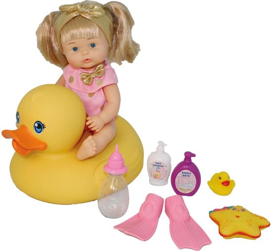 Baby and Toddler 36cm Babypop Nena met Badeend en accessoires van Playfun