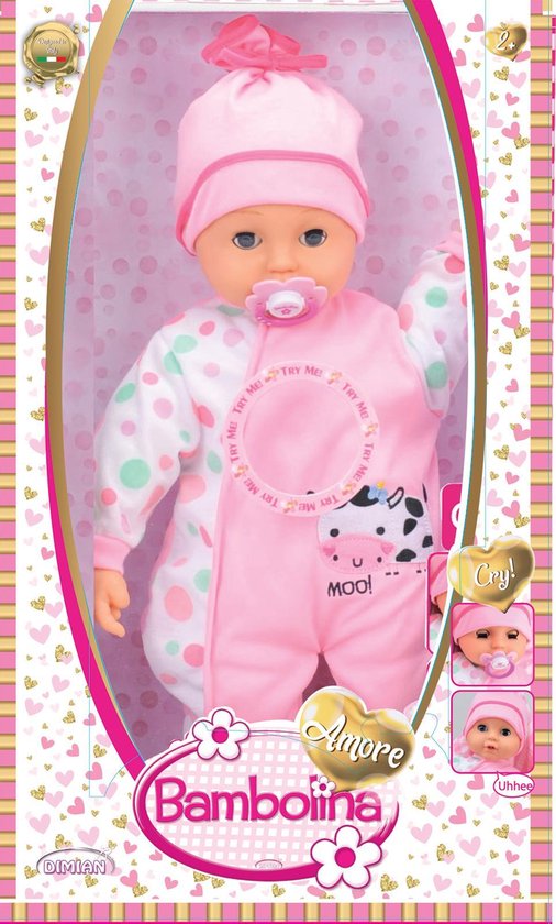 Baby and Toddler Dimian Doll Amore 46cm with Crying Sounds - Pop van Dimian
