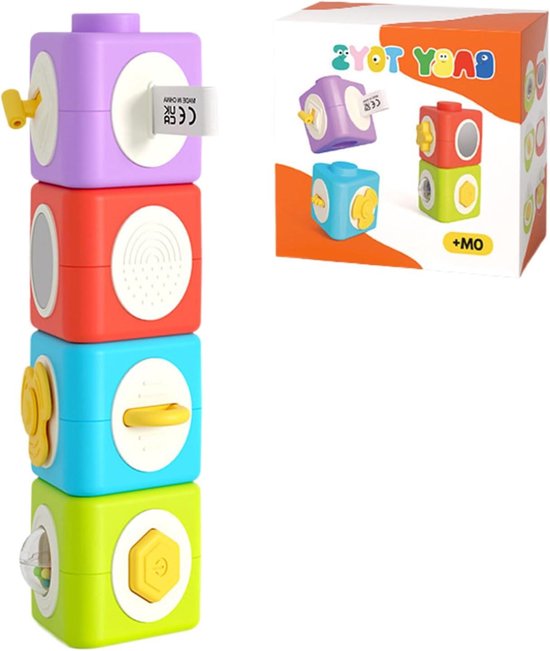 Baby Blokken - Sensorisch Speelgoed - Ontwikkeling Baby - Afneembare Sensorische Set - 118 x 113 x 68 cm van Merkloos
