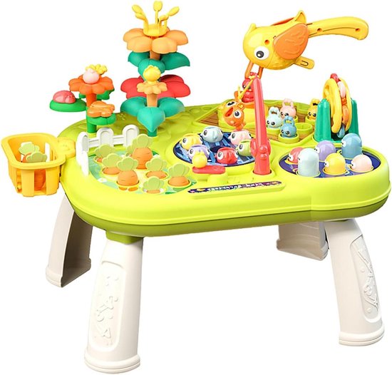 Babyleertafel Activiteitencentrum - Educatieve Speeltafel - Spelenderwijs Leren - Bevordert Motoriek - 34 x 122 x 285 cm - Groen van Merkloos