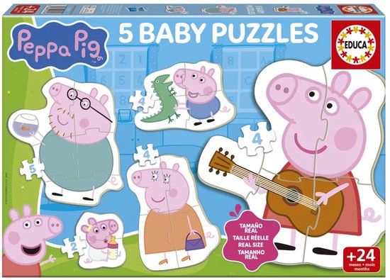 Babypuzzels - EDUCA - Peppa Pig - 4 stukjes van Merkloos