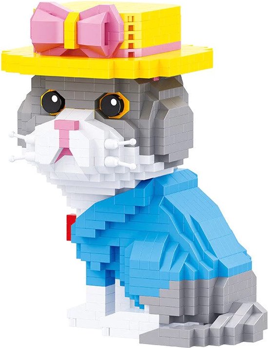 Balody Dressed Cat - Nanoblocks / miniblocks - Bouwset / 3D puzzel - 832 bouwsteentjes - Balody 18407 van Balody