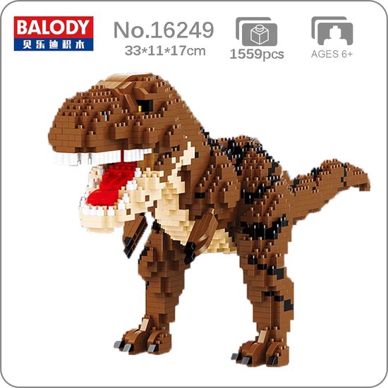 Balody Tyrannosaurus - Nanoblocks / miniblocks - Bouwset / 3D puzzel - 1559 bouwsteentjes - Balody 16249 van Balody