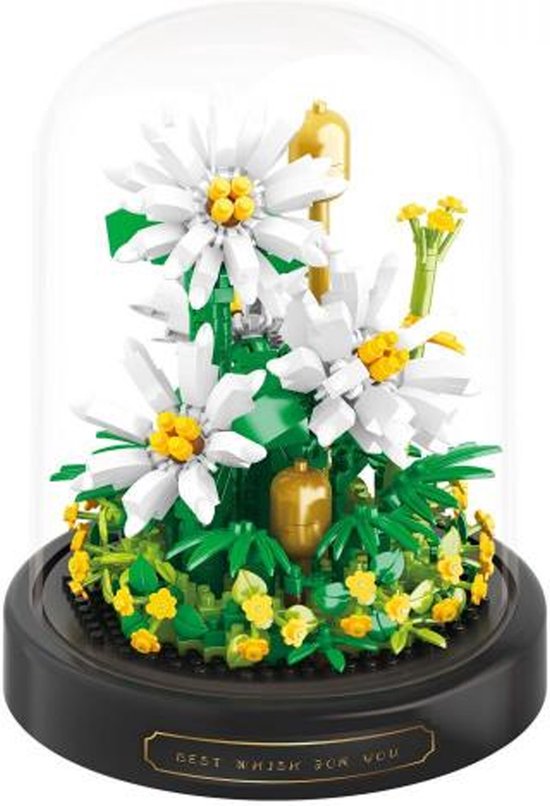 Balody White Daisies - Nanoblocks / miniblocks - Bouwset / 3D puzzel - 490 bouwsteentjes - Balody 18473 van Balody