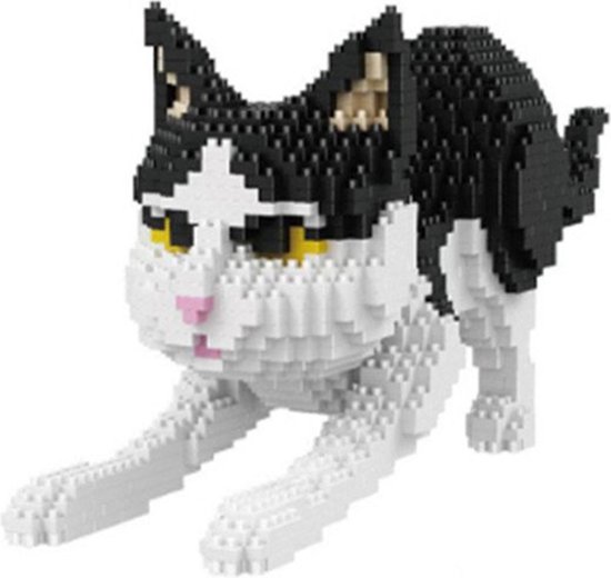 Balody Zwart witte kat - Nanoblocks / miniblocks - Bouwset / 3D puzzel - 1390 bouwsteentjes - Balody 16039 van Balody
