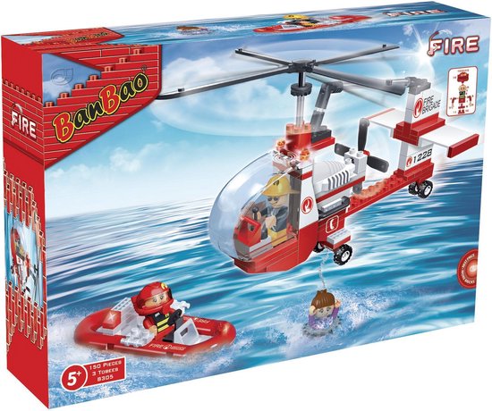 BanBao Brandweer Blus Helikopter - 8305 van BanBao