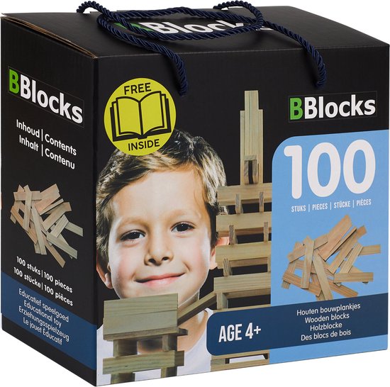 BBlocks bouwplankjes blank, 100 stuks van Merkloos