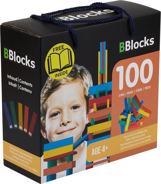 BBlocks bouwplankjes kleur, 100 stuks van BBlocks