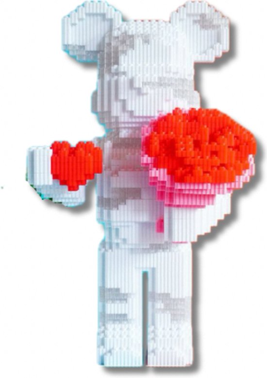 Beer met bloemen - 35 cm - bouwset - Building blocks - Magic blocks van Cobi
