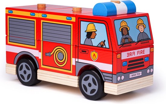 Bigjigs Stapel Brandweerwagen van Bigjigs