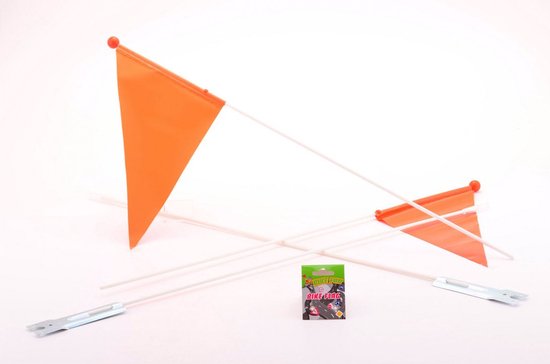 Bike Fun fietsvlag oranje - 150 cm - fietsvlaggetjes van Bike Fun