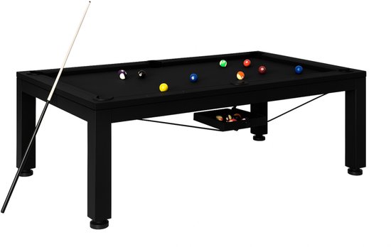 Bilijardai Pronto Vision Pooltafel 8ft – Zwart RAL 9004 – Balreturn – Verstelbaar – Tafelblad & Accessoires – Te zien in Almere- Werken-Eten-Spelen-400 kg-Leisteen-Professionele pooltafel van Bilijardai