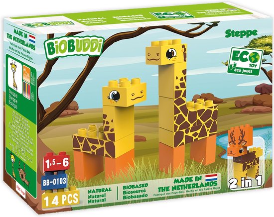 Biobuddi - Biobuddi Wildlife Steppe Blokkenset 14 st van Biobuddi