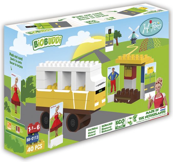 BiOBUDDi  - Juf Roos - De wielen van de bus - 36 delig - Past op Duplo !! - Jongens en Meisjes - Speelgoed - Sint / Kerst Cadeau Tip !! van Biobuddi