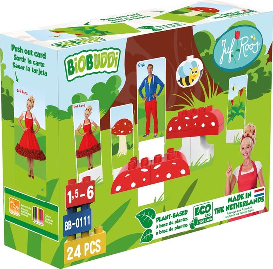 BiOBUDDi Juf Roos Op een grote paddenstoel - 24 delig van Biobuddi