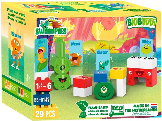 BiOBUDDi Swampies - Music - 29 delig - Past op Duplo !! - Jongens en Meisjes - Speelgoed - Kerst Cadeau Tip !! van Biobuddi