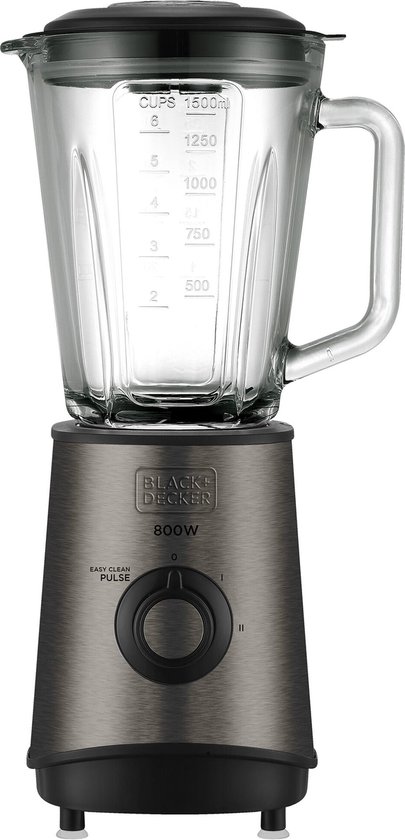 Black & Decker BXJB800E Blender - 1,5 liter - 800 Watt - Blender & Smoothie maker - Zwart van Black + Decker
