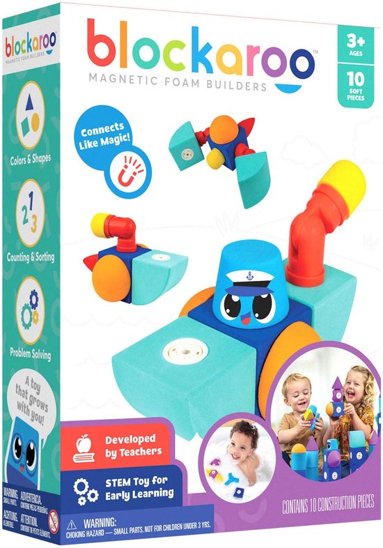 Blockaroo boot box-magnetisch speelgoed-peuter speelgoed-speelgoed 3 jaar/4jaar/5jaar- speelgoed jongens en meisjes- badspeelgoed van Block