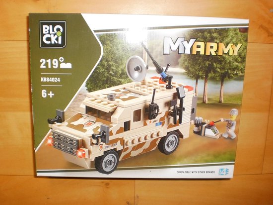 Blocki Bouwstenen Scout car my army legervoertuig van Block