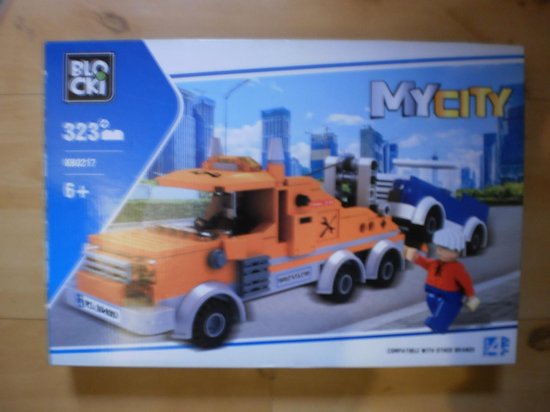 Blocki Bouwstenen Sleepwagen en auto van Block