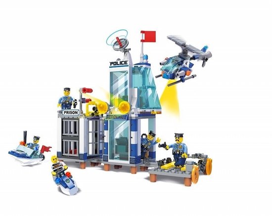 Blocki My Police - Helicopter, kade en boot van Merkloos