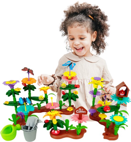 Bloemen Bouwset met Insecten 118 stukken- Bloemen Speelgoed Meisje 3-6 jaar -Motoriek Speelgoed 4 jaar- Cadeau meisje 3 4 5 jaar - Montessori Speelgoed 4 jaar - Kinderspeelgoed Meisje 3 jaar - Motoriek Speelgoed voor Peuters van Merkloos