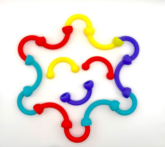 Bloemetje & Bear Siliconen Snap & Pop Verbindingsspeelgoed – Montessori Bouw & Leer Set voor Kinderen –48stuks- Zacht, Veilig en Creatief van Merkloos