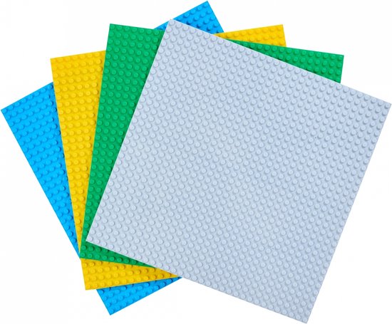 BLOX bouwplaten - dubbelzijdig - 4 stuks - 25,5 x 25,5 | City | combineer met Lego bouwplaten | grondplaten 32x32 noppen | flat | stad | Geschikt voor LEGO bouwplaten bouwplaat wegplaat | Geschikt voor Lego van Blox