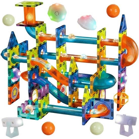 Bobbel Home - Magnetic Tiles - Magnetische Bouwset - 110 Delig - Magnetische Tegels - 3D Bouwblokken - Montessori speelgoed - Magnetic toys - Constructie Speelgoed - Creatief Speelgoed - Educatief Speelgoed Kinderen 3+ van Merkloos