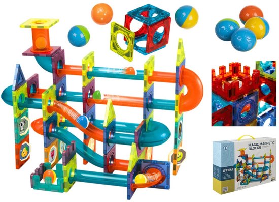 Bobbel Home - Magnetic Tiles - Magnetische Bouwset - 96 Delig - Magnetische Tegels - 3D Bouwblokken - Montessori speelgoed - Magnetic toys - Constructie Speelgoed - Creatief Speelgoed - Educatief Speelgoed Kinderen 3+ van Merkloos