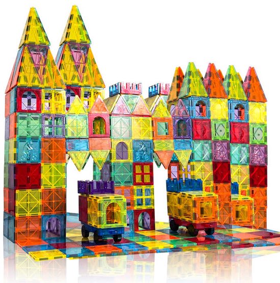BOECK - Magnetic Tiles - Constructie speelgoed - Magnetische tegels - Montessori speelgoed - Magnetic toys - Magnetische bouwstenen - 100 stuks - Speelgoed Kinderen - Trendy nu - Duurzaam van BOECK