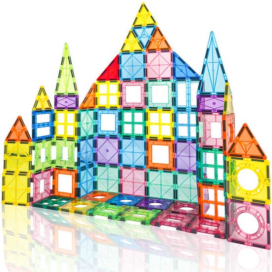 BOECK - Magnetic Tiles - Magnetisch Speelgoed - 34 stuks - Constructie speelgoed - Magnetische tegels - Montessori speelgoed - Magnetic toys - Magnetische bouwstenen - Speelgoed Kinderen - Trendy nu - Duurzaam van BOECK