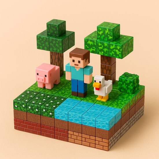 BOECKIE - MODULE WORLD – 50-delige Bouwset – Magnetisch Bouwspeelgoed – Magnetic blocks - Creatief Constructiespeelgoed voor Kinderen – Educatief & Montessori Speelgoed van Merkloos
