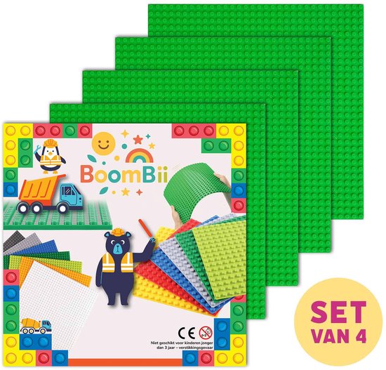 BoomBii Bouwplaat groen - Geschikt voor LEGO - Set van 4 platen - Groot van Merkloos