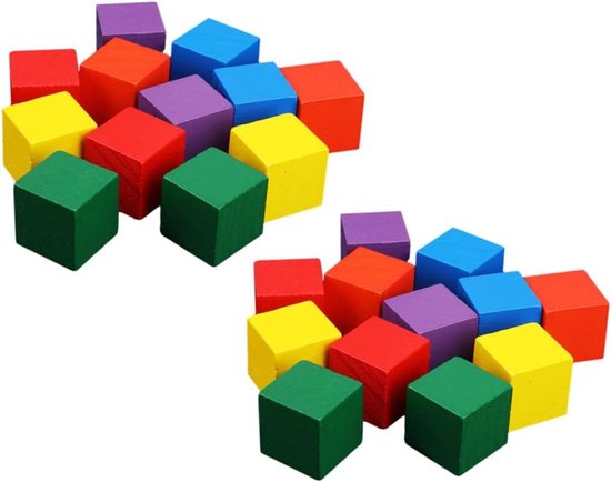 Bouwblokken - Educatief Speelgoed - Creativiteit Ontwikkelen - Kleurherkenning - 2.5 cm - Diverse kleuren van Merkloos