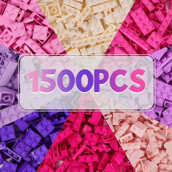 Bouwblokken Set - Constructie Speelgoed - Creatief Spelen - Grote Hoeveelheid - 1500 Stuks - Meerdere Kleuren van Merkloos