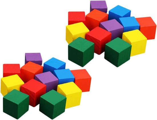Bouwblokken Set - Educatief Speelgoed - Kinderen Spelen - Bevordert Creativiteit - 50 Stuks - Multicolor van Merkloos