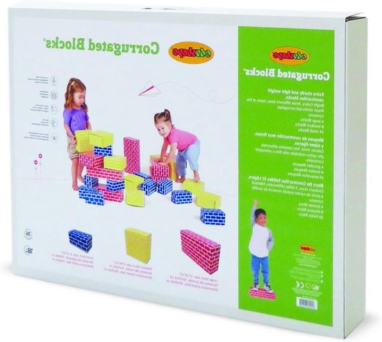 Bouwblokken Set - Educatieve Blokken - Creatief Spelen - Robuuste Kartonnen Constructie - 52 Delig - Natuurlijke Kleuren van Merkloos