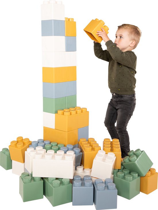 Bouwblokken XXL Pastelkleuren, 45dlg. van Biobuddi.
