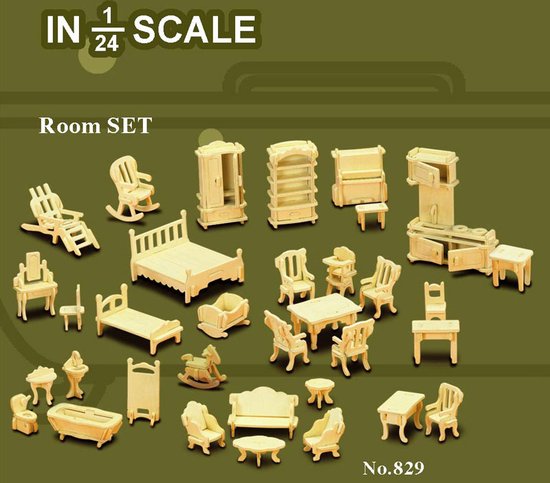 Bouwpakket set poppenhuismeubels 829 van Robotime