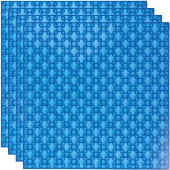Bouwplaat 20x20 Transparant Blauw – Vierpak – Geschikt voor kleine bouwstenen – Brian’s Toys van Brian's Toys