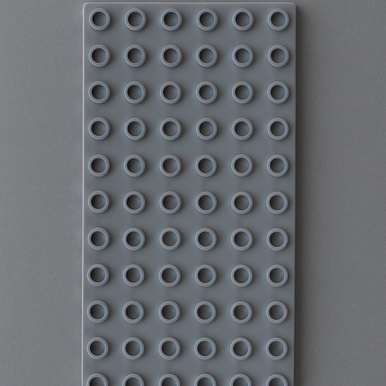 Bouwplaat 6x12 noppen – Donkergrijs – Compatibel met DUPLO – Brian's Toys – 1 stuk van Brian's Toys