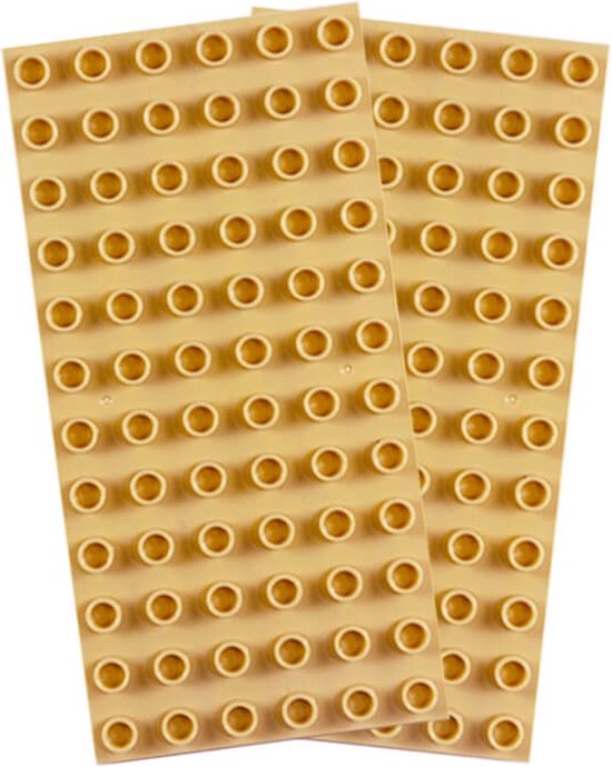 Bouwplaat 6x12 Noppen – Lichtgeel / Zandkleur – 2 stuks Basisplaat – Geschikt voor Grote Bouwstenen – Brian’s Toys van Brian's Toys
