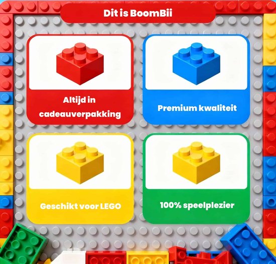 Bouwplaat blauw - geschikt voor LEGO - set van 4 bouwplaten van Strictly Briks
