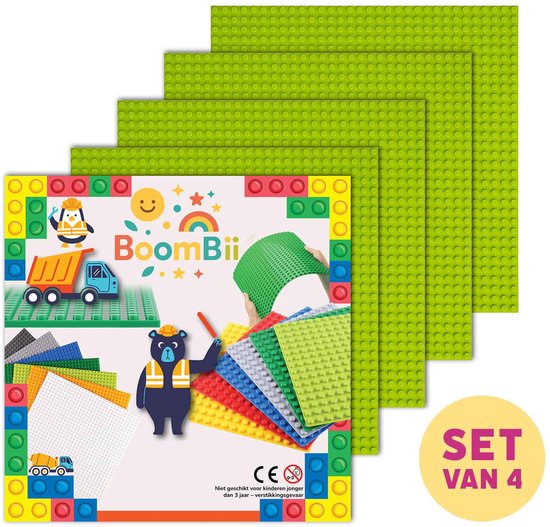 Bouwplaat lichtgroen - geschikt voor LEGO - set van 4 bouwplaten van Lightailing
