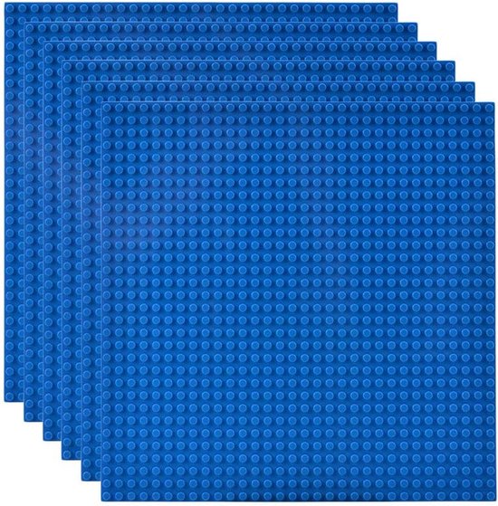 Bouwplaten Set - Basisplaten Constructie - Creatief Bouwen - Milieuvriendelijk Materiaal - 32x32 Noppen - Blauw van Merkloos