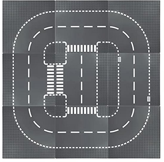 Bouwplaten voor creatief spelen en educatief speelgoed - compatibel met gangbare merken, 25,5 x 25,5 cm, 9 stuks van Merkloos