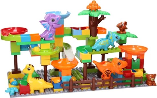 Bouwset Blokken en Knikkerbaan Dino van Merkloos